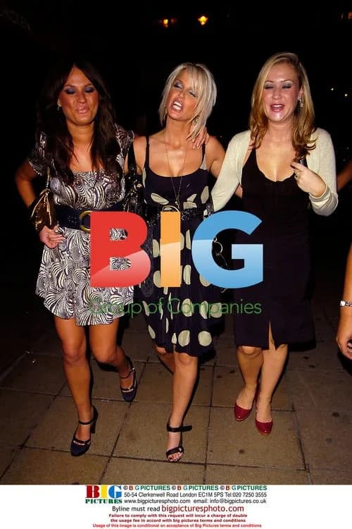 Girls Aloud's Sarah Harding & friends leaving London club