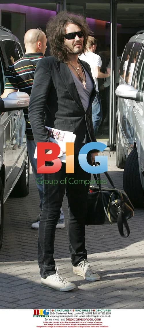 Russell Brand Arrives at MTV Studios