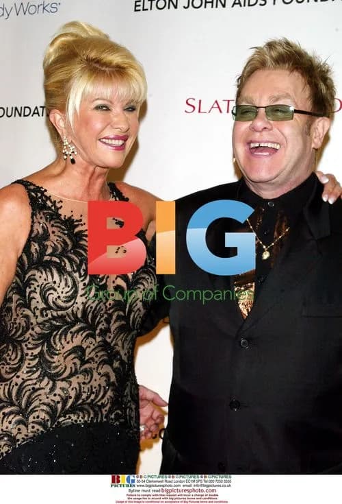 Ivana Trump and Elton John at Elton John AIDS Foundation Event