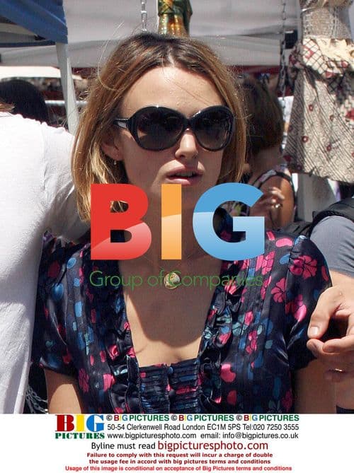 Keira Knightley shops at flea market with family