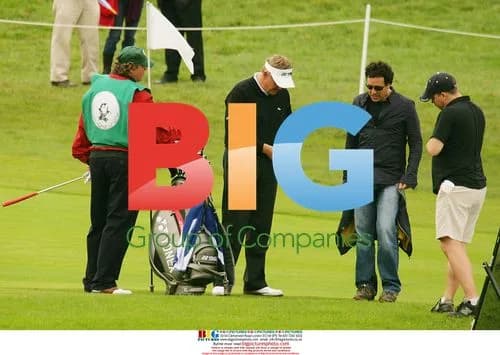 Ian Woosnam and Colin Montgomerie filming Kit Kat ad
