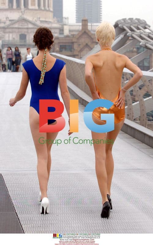 Make Me A Supermodel contestants at Millennium Bridge