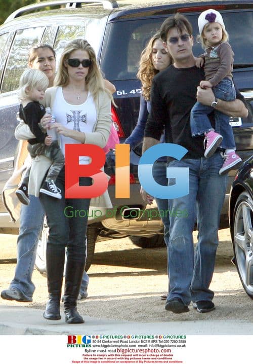Denise Richards and Charlie Sheen with Daughters