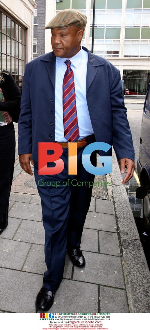 George Foreman leaves London radio studio