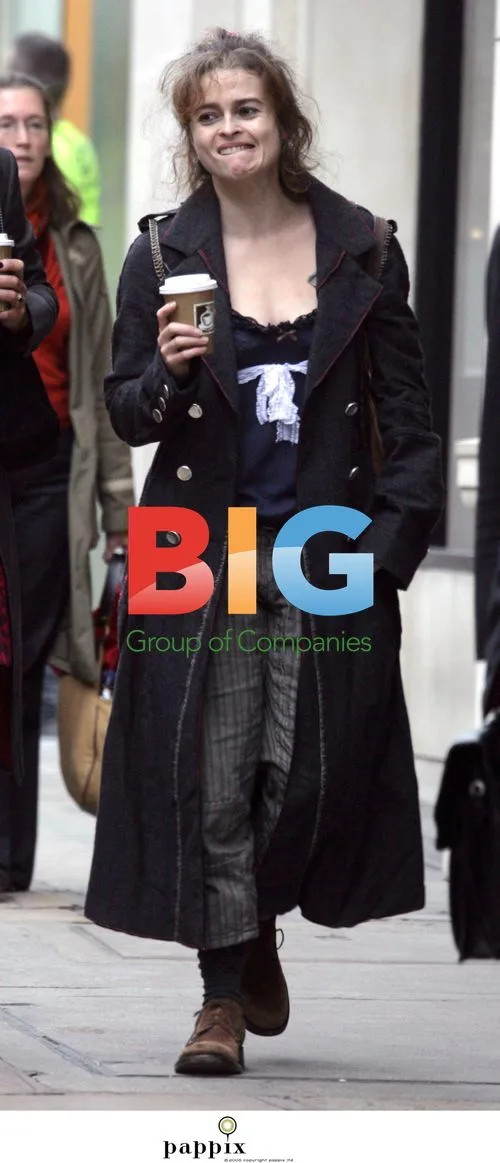 Helena Bonham Carter walks through London