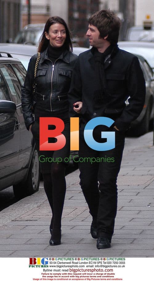 Noel Gallagher and Sara McDonald shopping at Prada