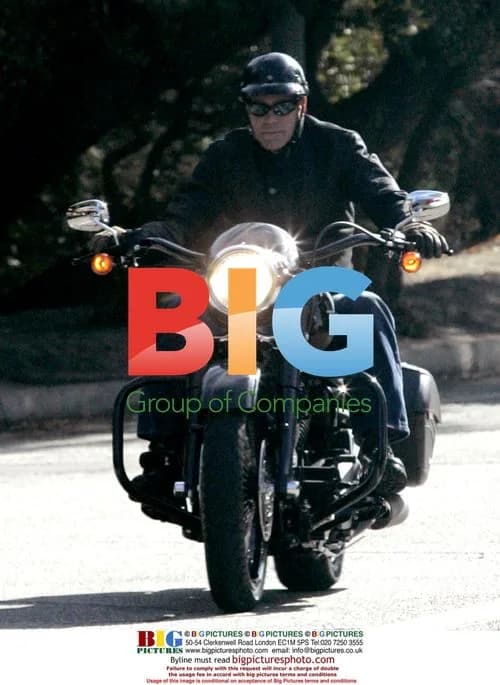 George Clooney Rides Harley Davidson