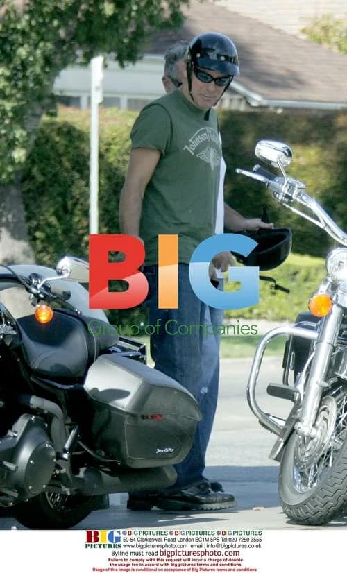 George Clooney Rides Harley in Studio City