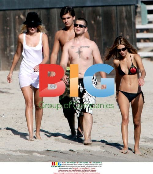 Kimberly Stewart and Jack Osbourne at the Beach