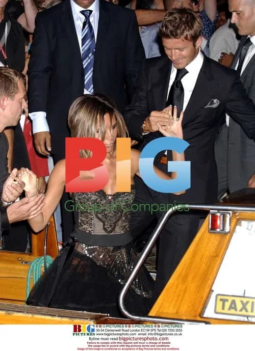 Beckhams Leave Hotel for Valentino Party in Venice