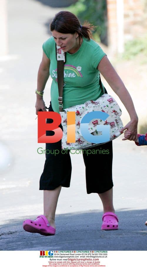 Hugely pregnant Davina McCall seen out