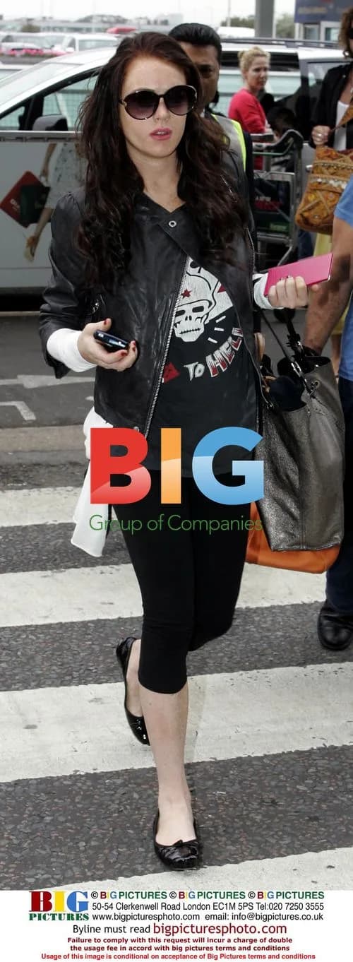 Linsey Lohan Departs London Heathrow