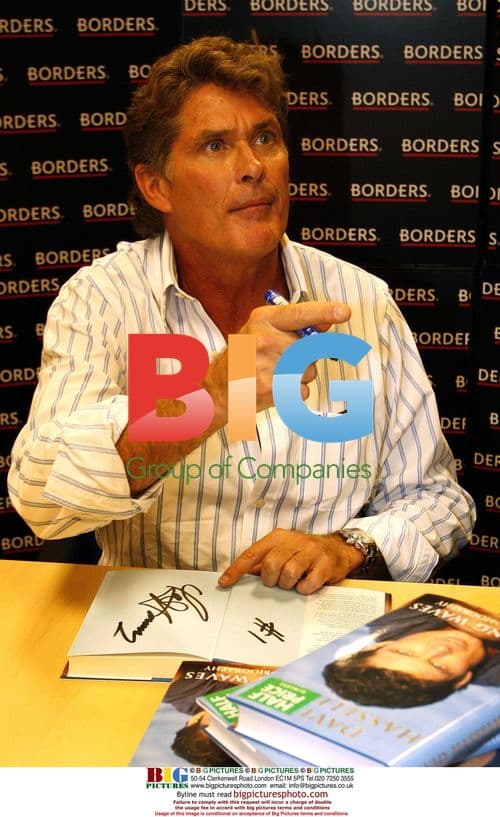 DAVID HASSELHOFF at book signing in UK