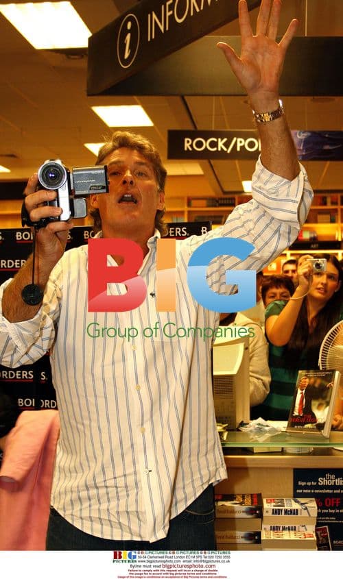 DAVID HASSELHOFF at book signing in Cheshire Oaks, UK