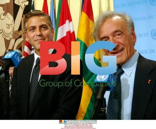 Clooney and Wiesel Meet UN Media