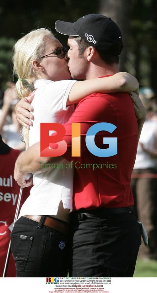 Paul Casey celebrates HSBC win with girlfriend