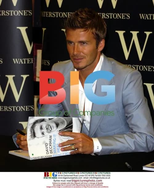 David Beckham signs book copies in London