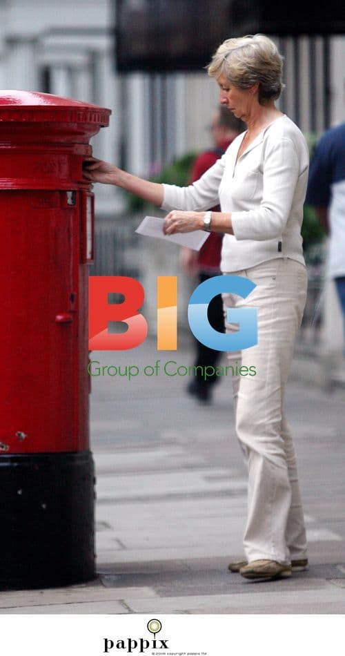 Sue Lawley posting letter in London