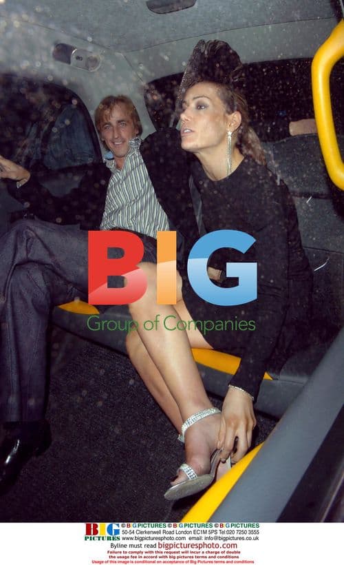 Tara Palmer-Tomkinson falls at Gina Shoes party