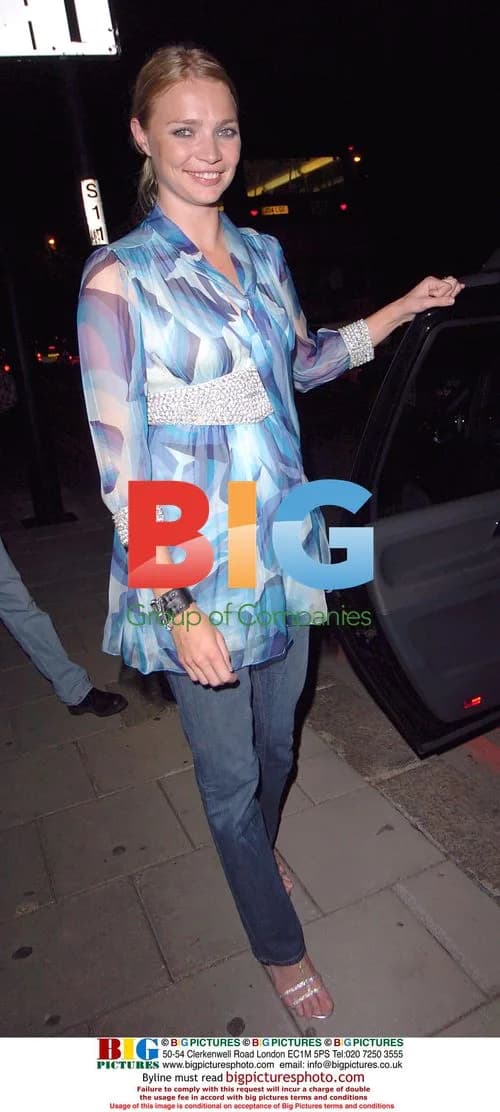 Model Jodie Kidd leaving Gina Shoes 50th party
