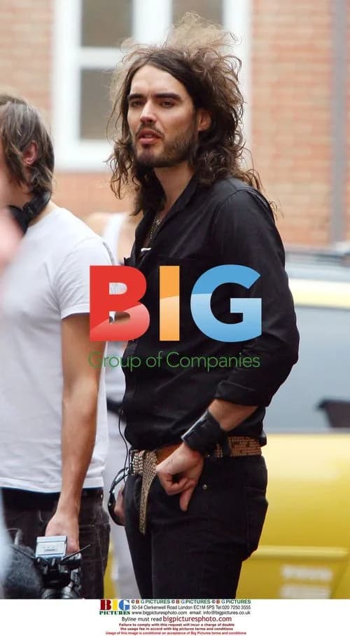 Russell Brand Filming TV Series with Puppet