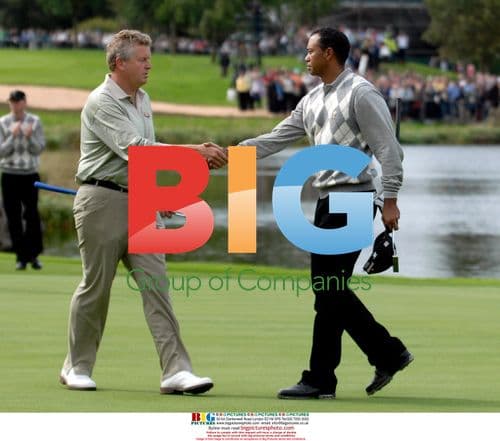 Tiger Woods and Colin Montgomerie at Ryder Cup