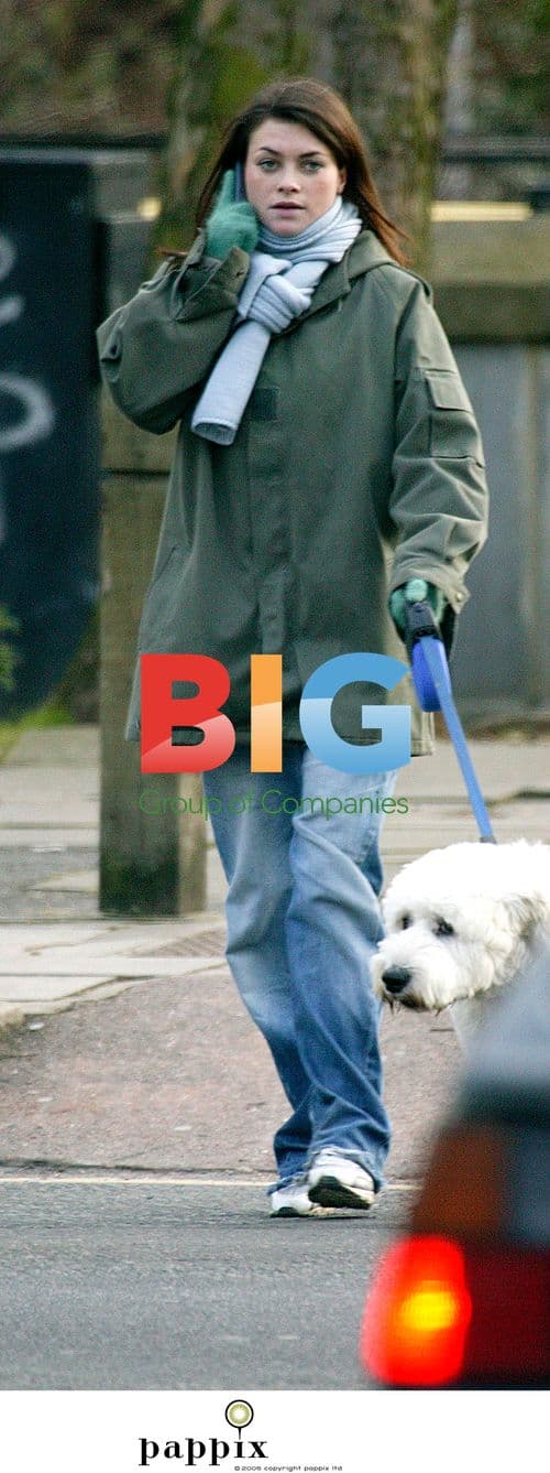 Actress Holly Davidson out with pet dog