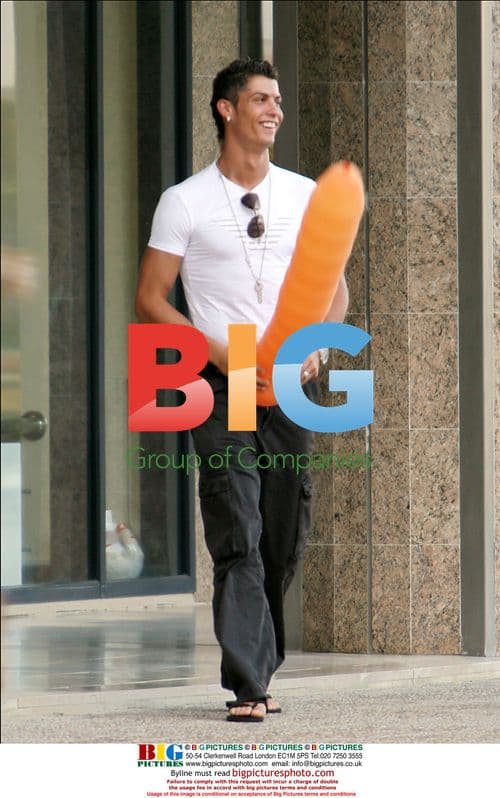 Cristiano Ronaldo with funny balloon