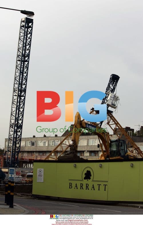 Crane collapse aftermath in Battersea, London