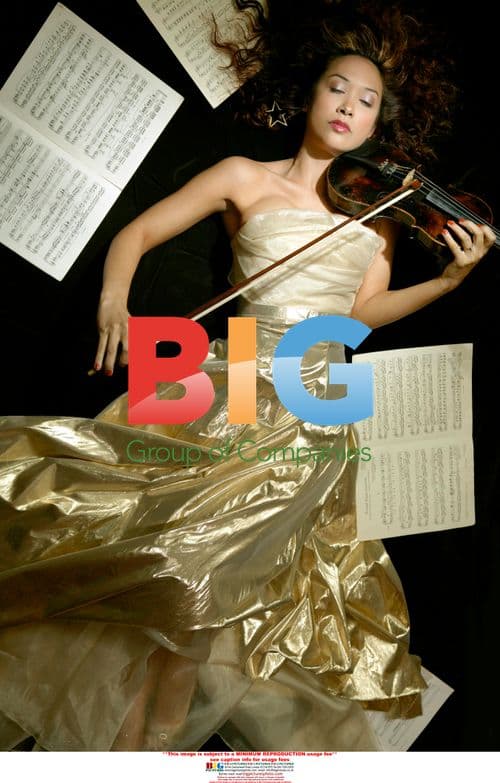 Myleene Klass Plays Harp in Photo Shoot