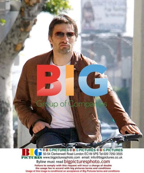 Olivier Martinez Bikes with Dog in LA