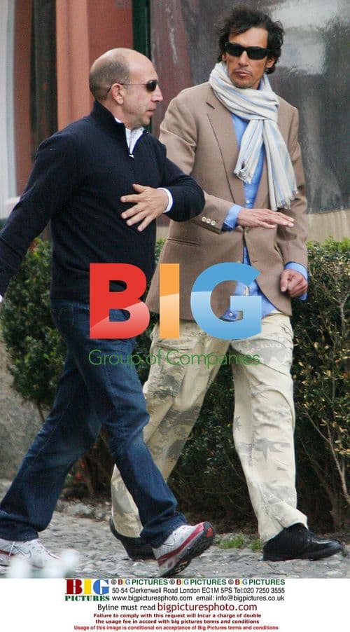 Geoffrey Moore, son of Roger Moore, with friends in Portofino