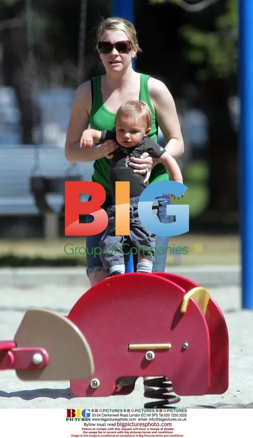 Melissa Joan Hart Takes Baby Son to Park