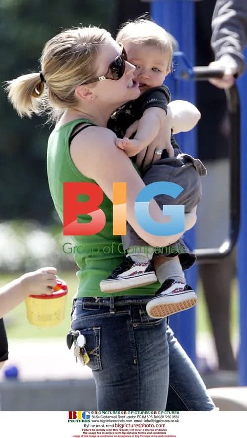 Melissa Joan Hart with son Mason at park