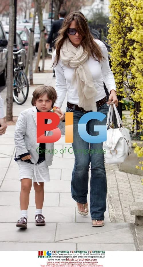 Liz Hurley and Son Step Out in London