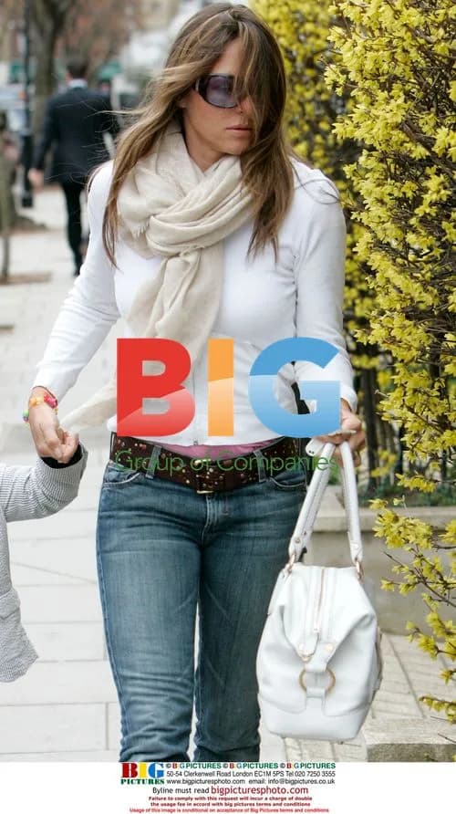 Liz Hurley and son step out in London