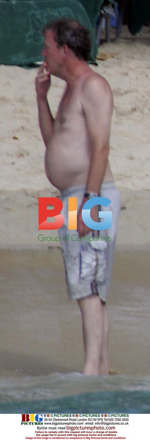 Jeremy Clarkson on Beach in Barbados