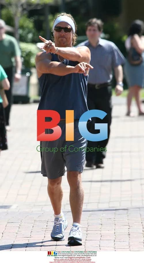 Matthew McConaughey running through Sydney
