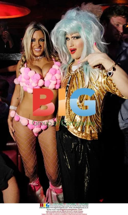 Jodie Marsh dancing at Soho Review Bar