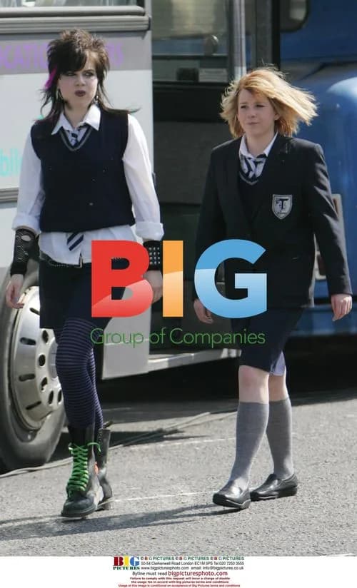 Actors on set of St. Trinian's comedy film