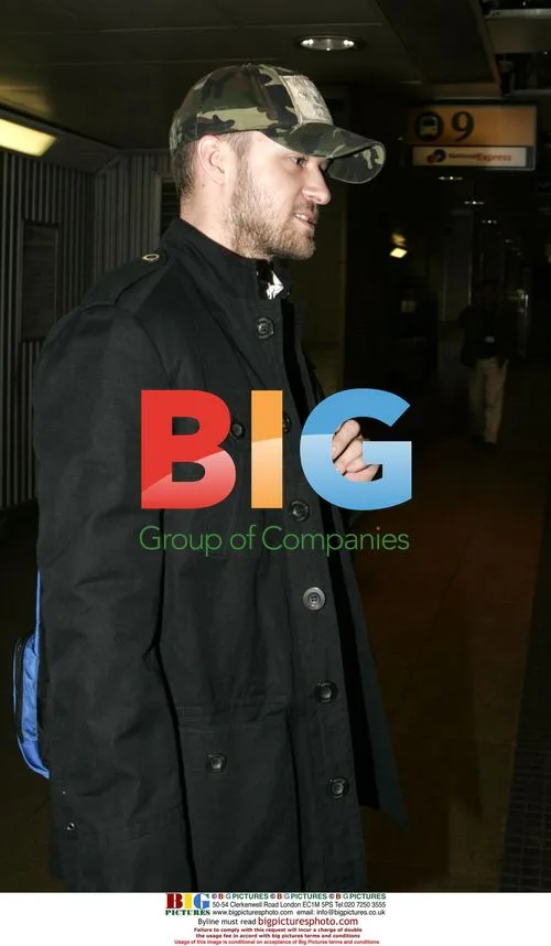 Justin Timberlake Arrives at London's Heathrow