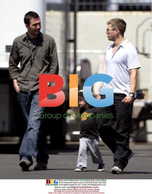 Ryan Phillippe and son Deacon on film set