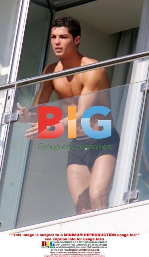 Cristiano Ronaldo Shirtless on Balcony