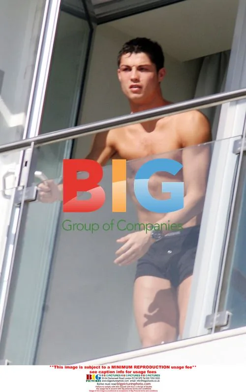 Cristiano Ronaldo shirtless on balcony