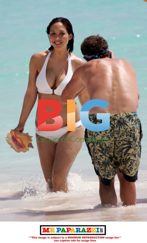 Pregnant Myleene Klass in Bahamas Swimwear Shoot