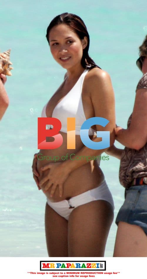 Myleene Klass Pregnant Swimwear Photoshoot
