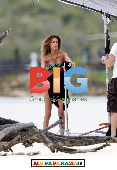 Noemie Lenoir models swimwear for M&S in Bahamas