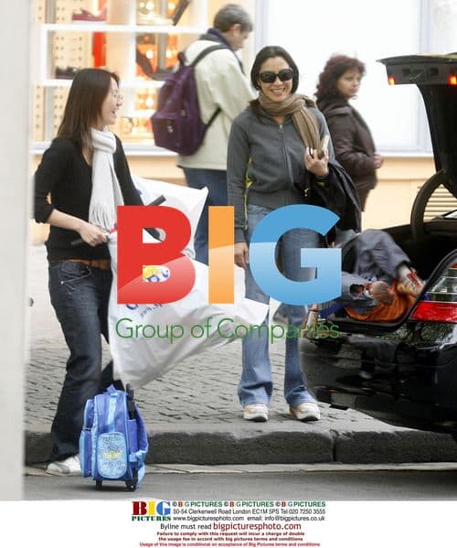 Michelle Yeoh Shopping with Son in Prague