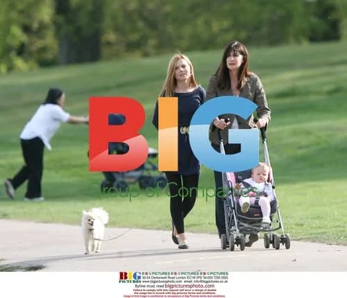 Geri Halliwell with daughter and nanny on Hampstead Heath