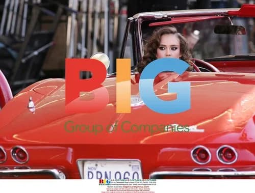 Jessica Alba Filming Cosmetic Commercial in Corvette
